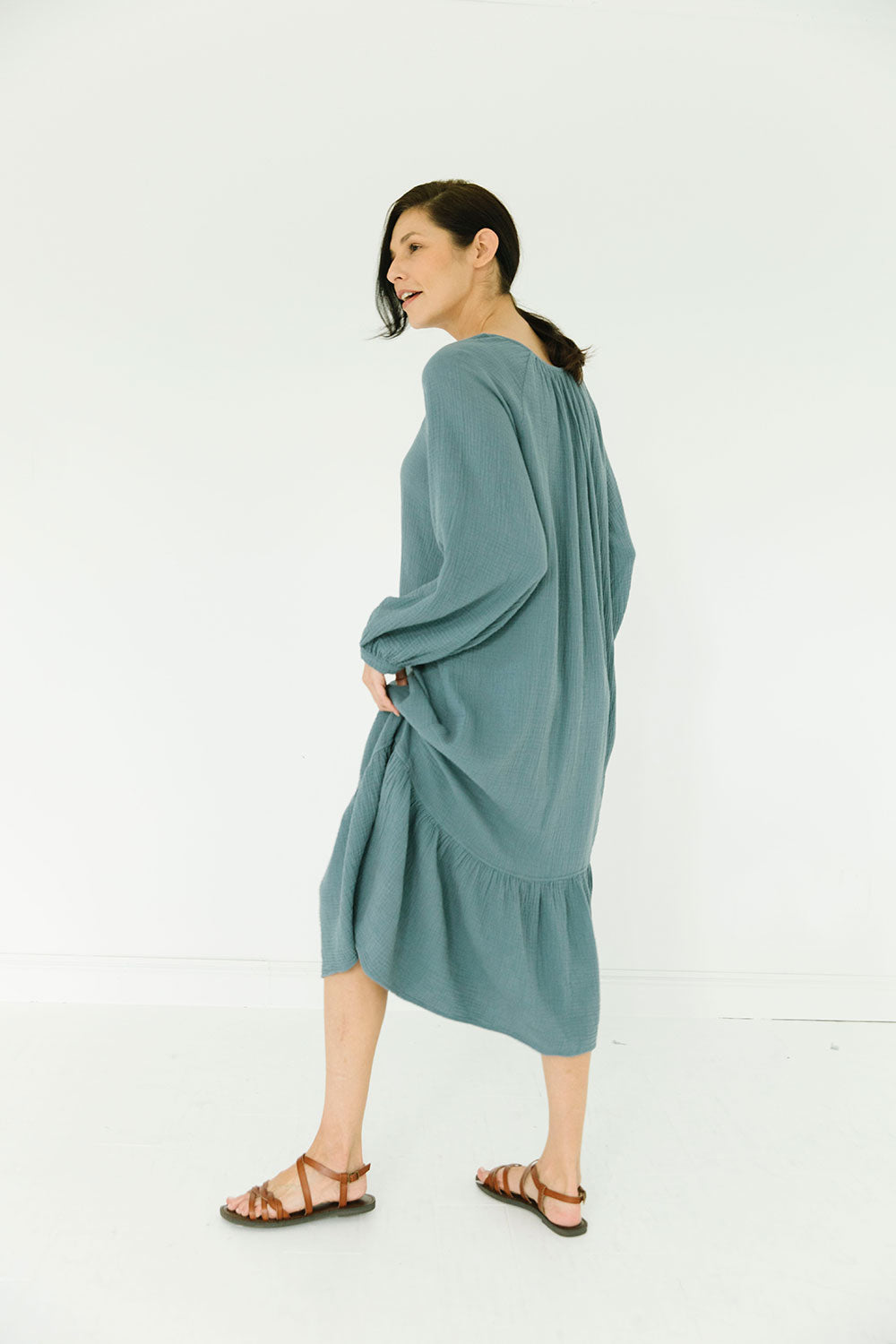 The James Dress in Blue Gray