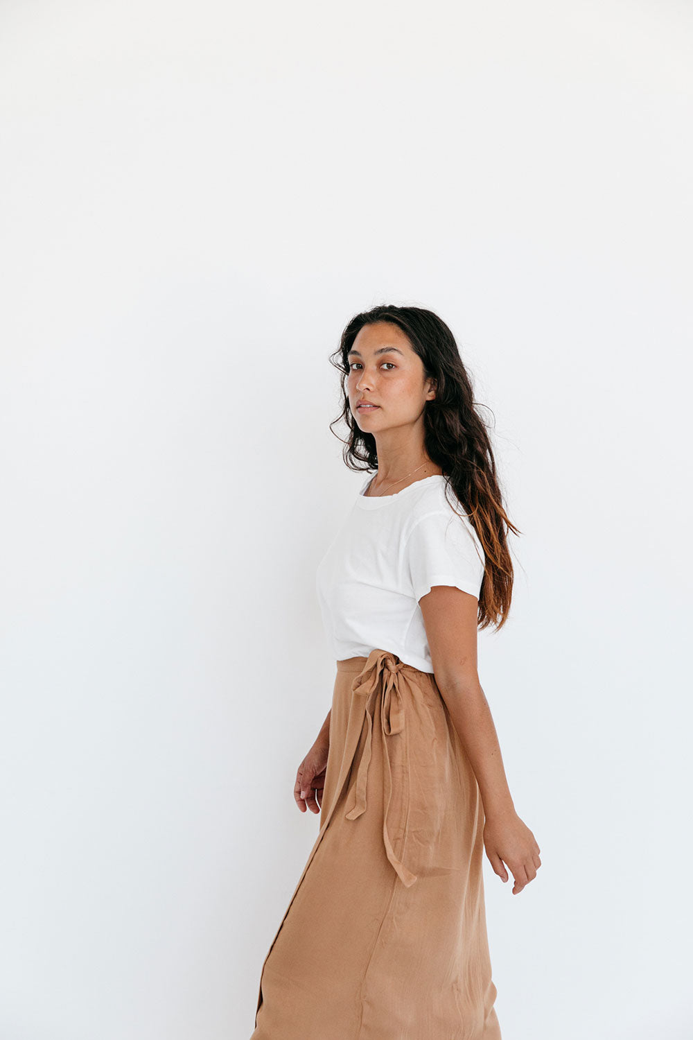 The Wrap Skirt in Almond