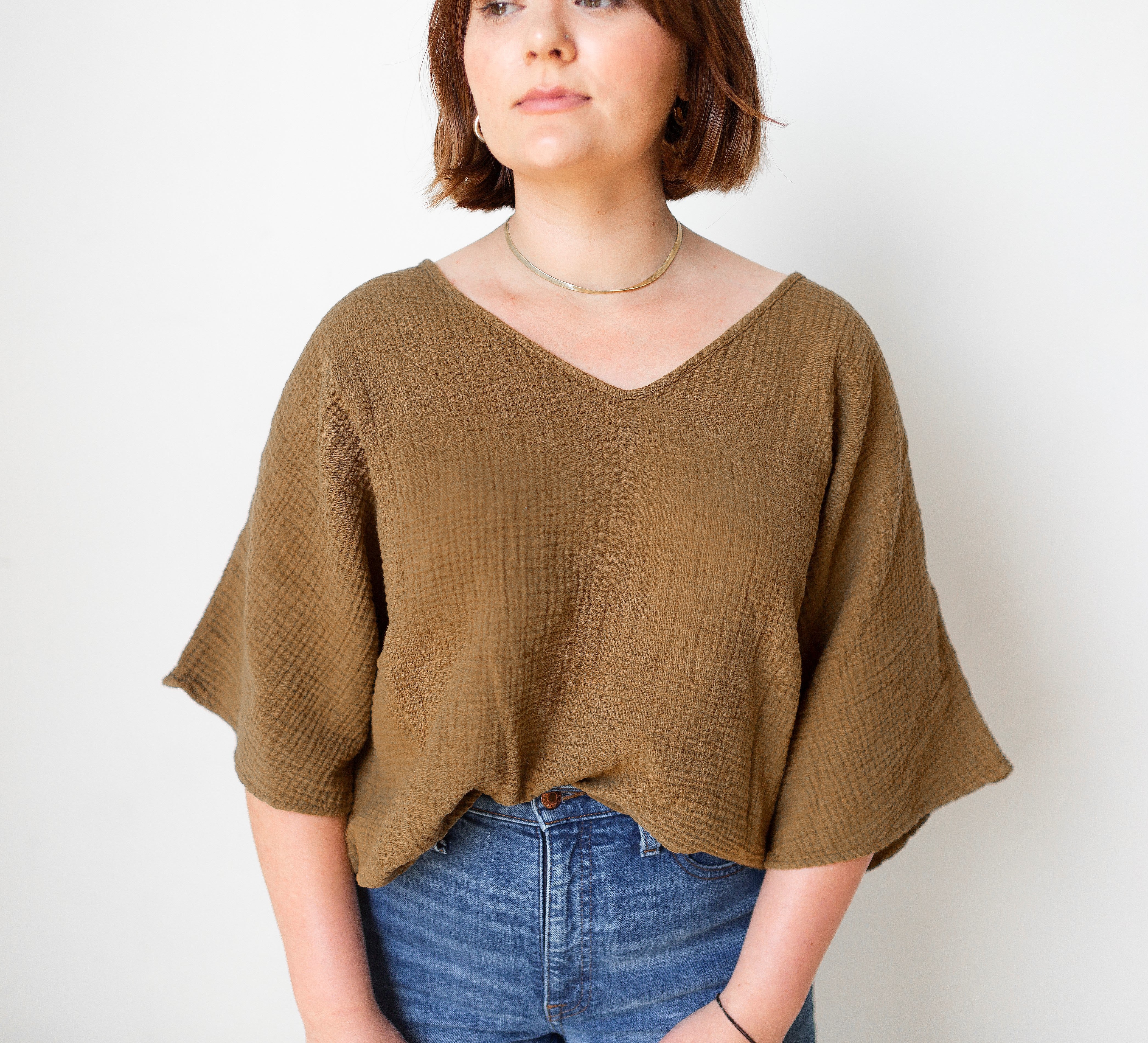 The Gauze Dolman Top in Tapenade - FACTORY SECONDS, FINAL SALE