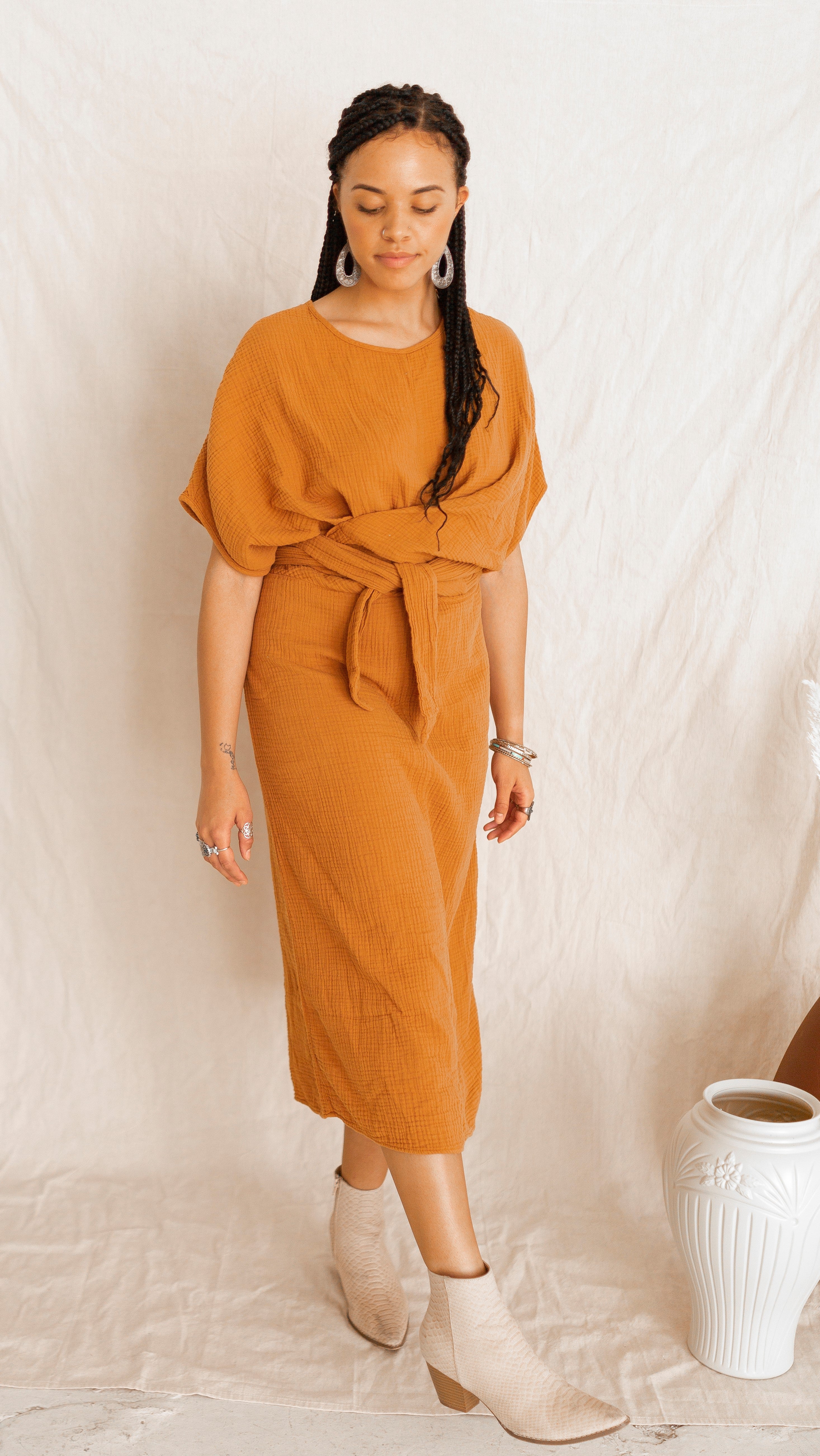 The Dolman Dress in Meerkat