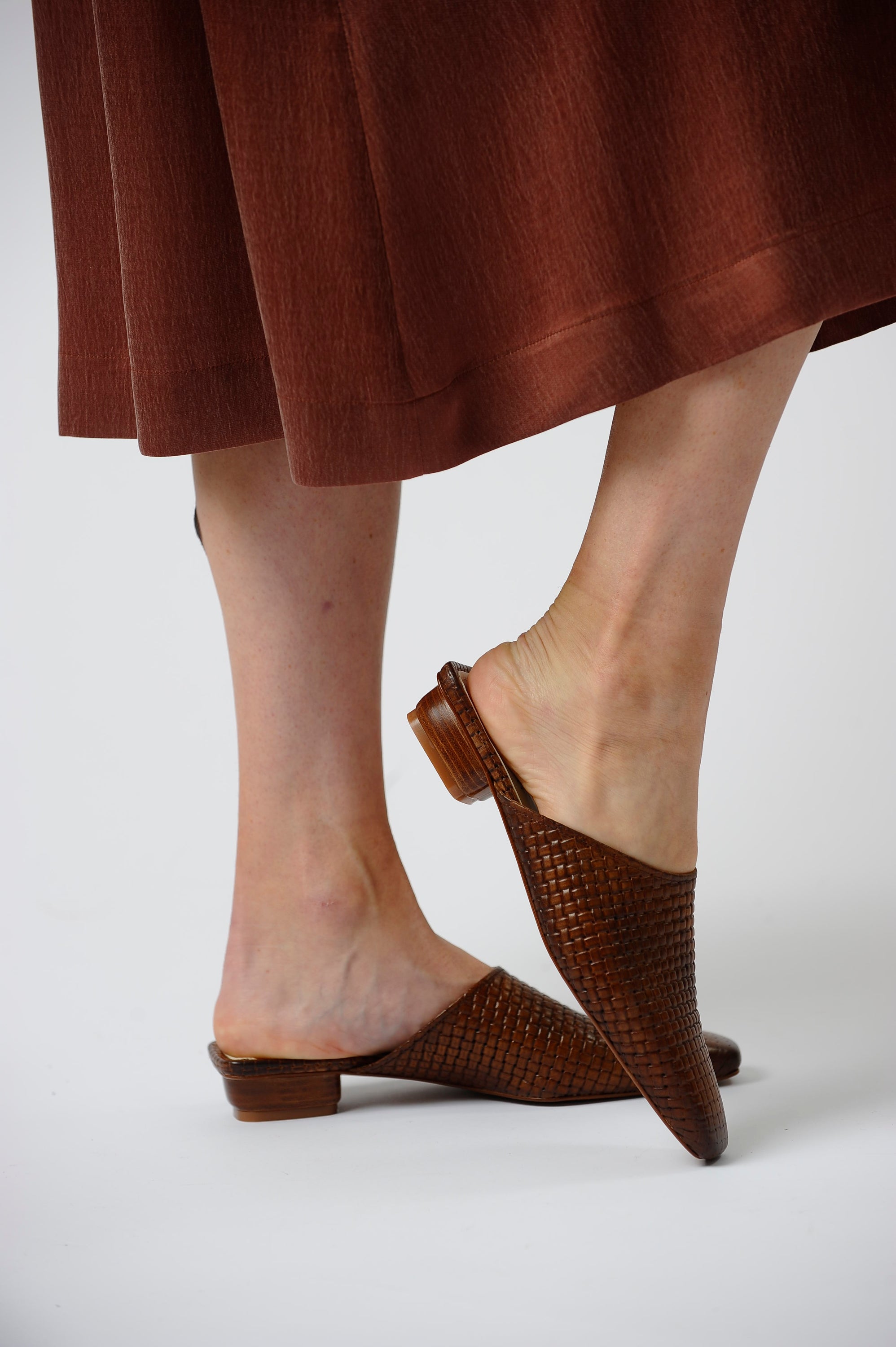 The Melody Mule in Cognac Genuine Leather - LAST CHANCE, FINAL SALE