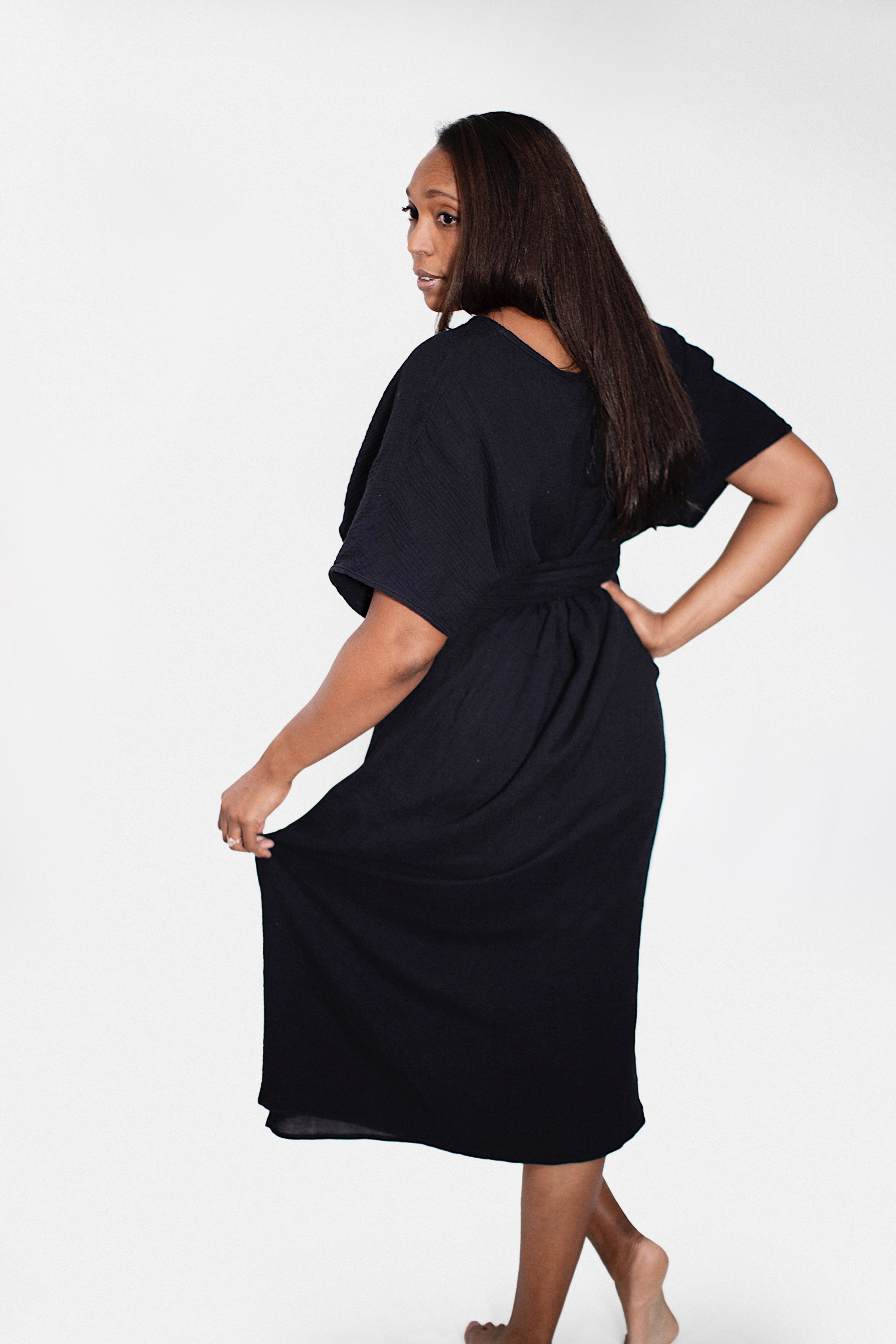 The Dolman Dress in Raven