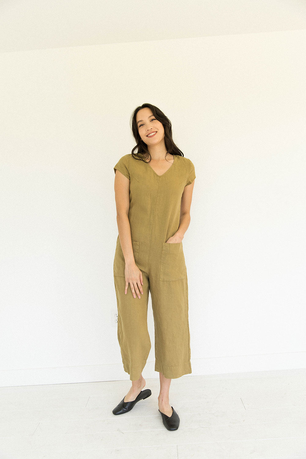 The Linen Jumpsuit in Fennel Seed