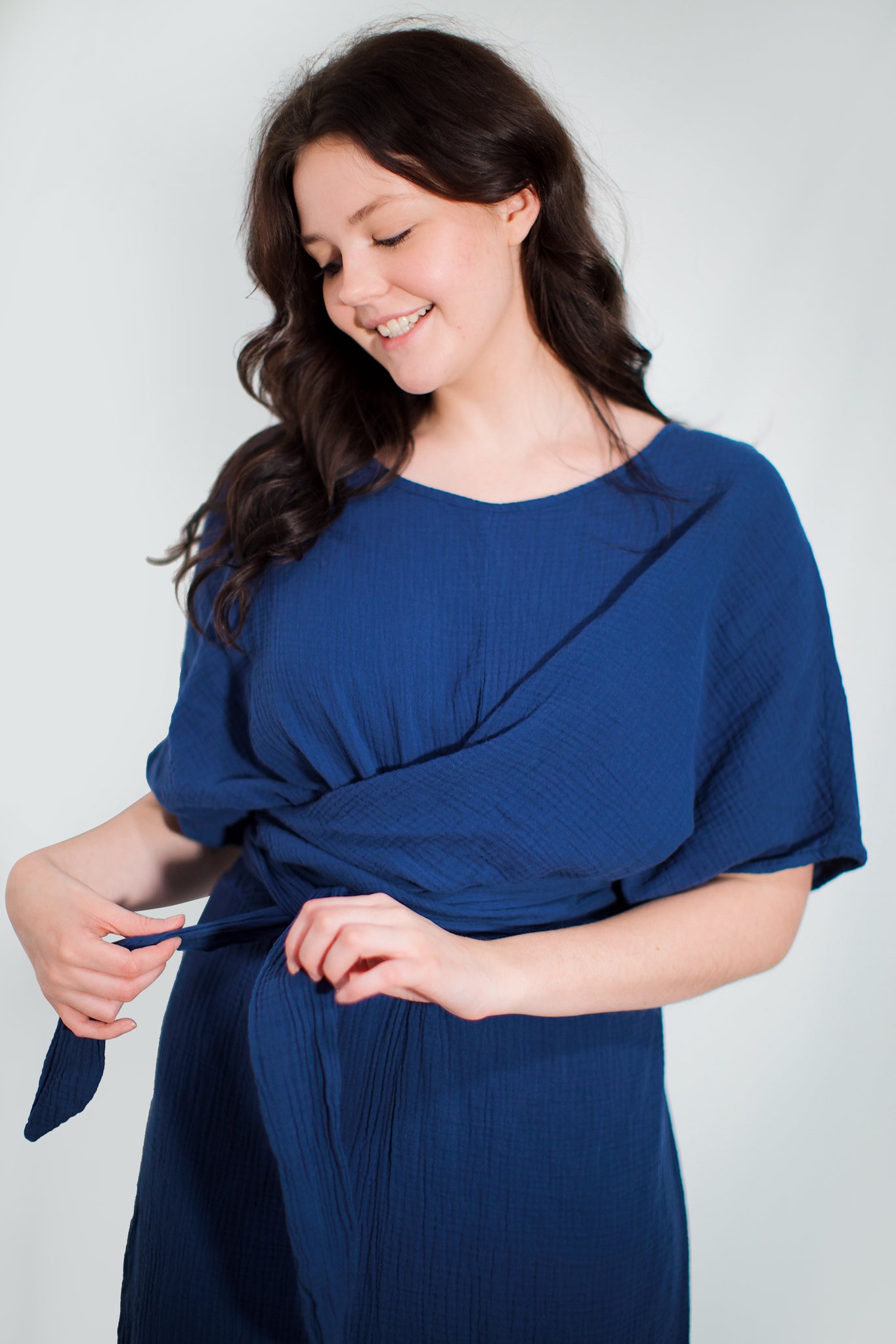 The Dolman Dress in Sapphire
