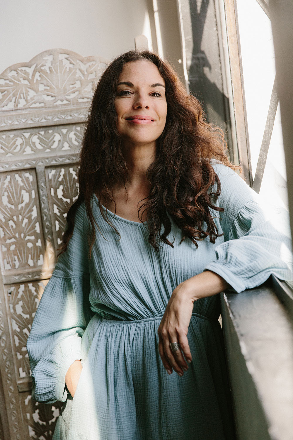 The Sara Dress in Blue Surf