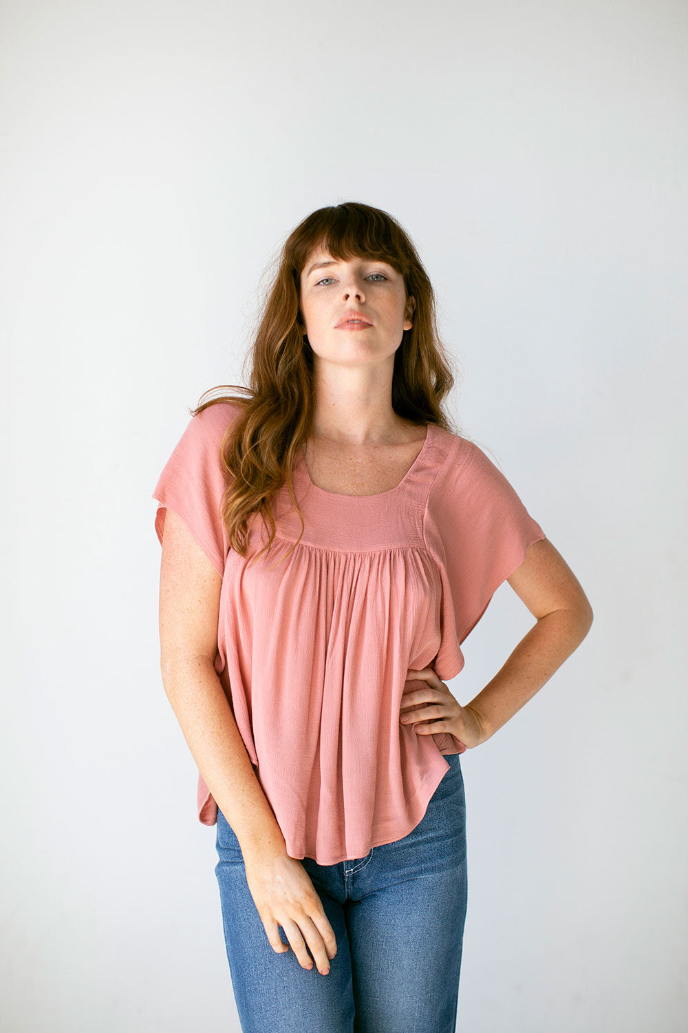 The Flutter Sleeve Top in Terra Cotta - FINAL SALE, LAST CHANCE