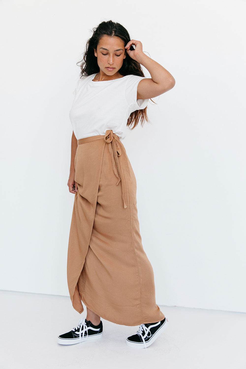 The Wrap Skirt in Almond