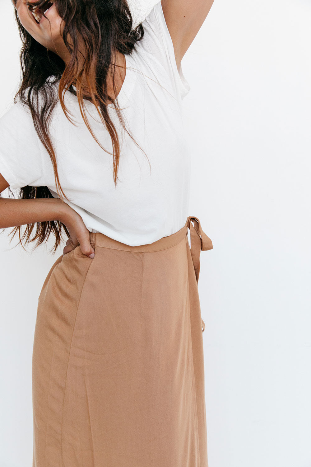 The Wrap Skirt in Almond