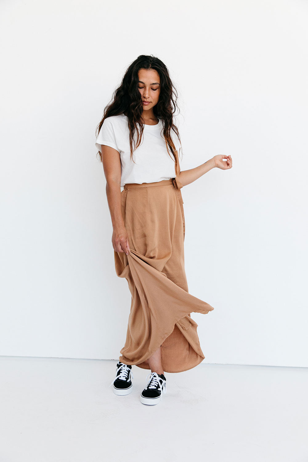 The Wrap Skirt in Almond