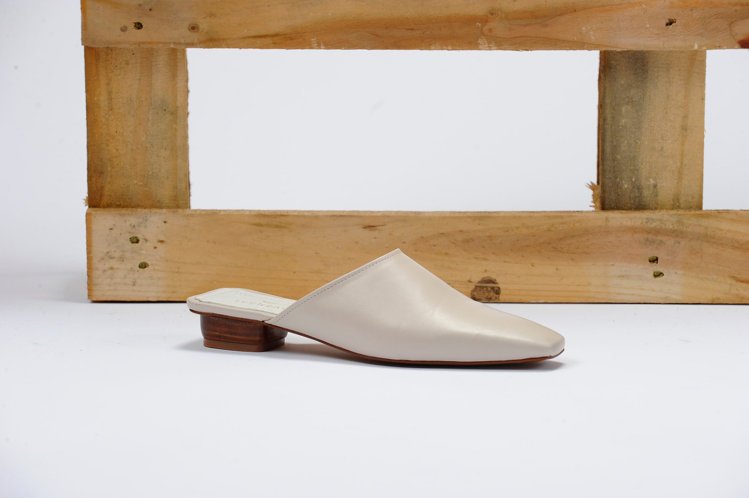 The Melody Mule in Cream Vegan Leather - LAST CHANCE, FINAL SALE