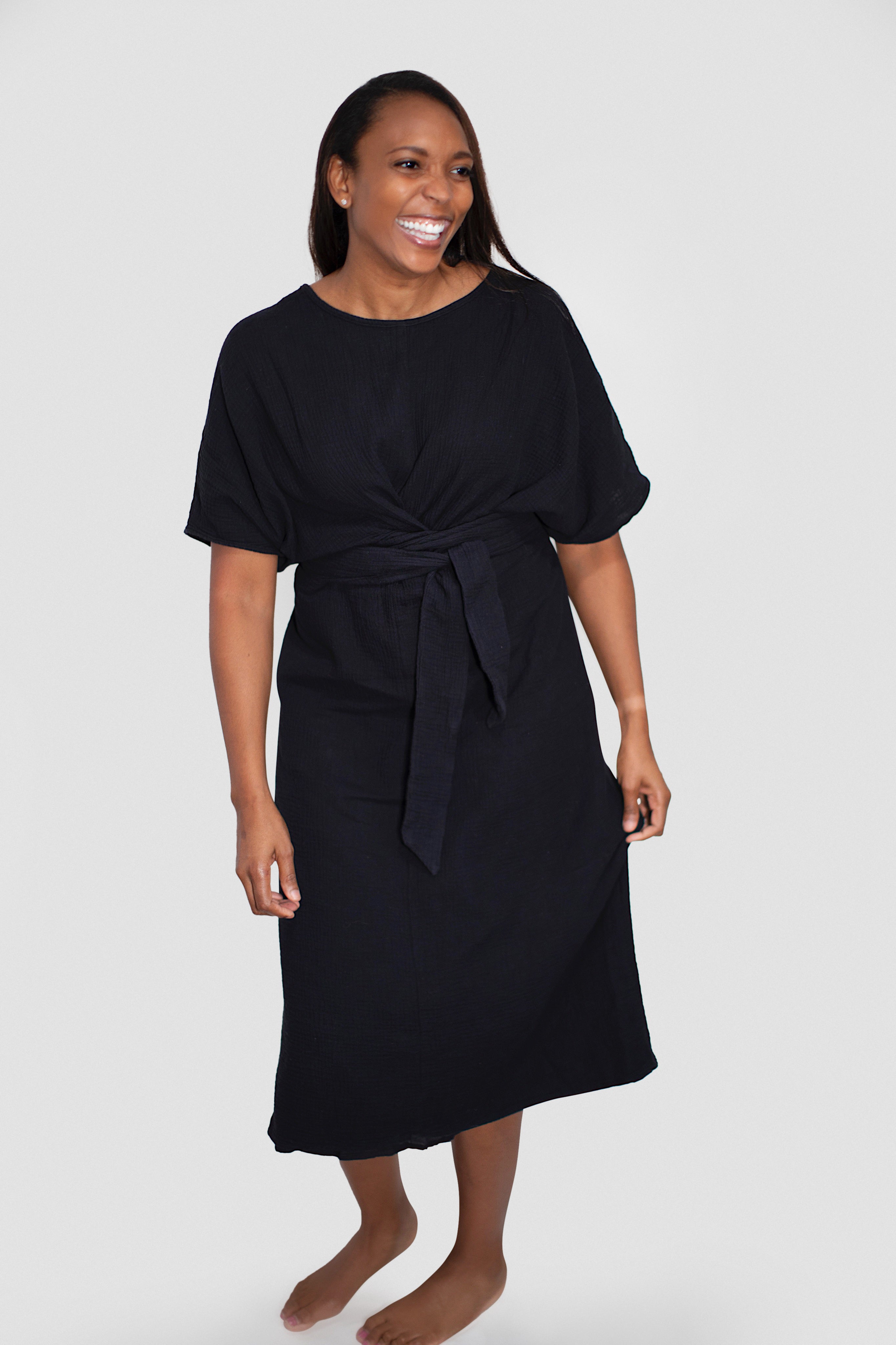 The Dolman Dress in Raven