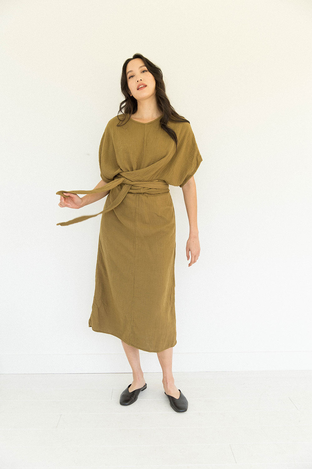 The Dolman Dress in Tapenade