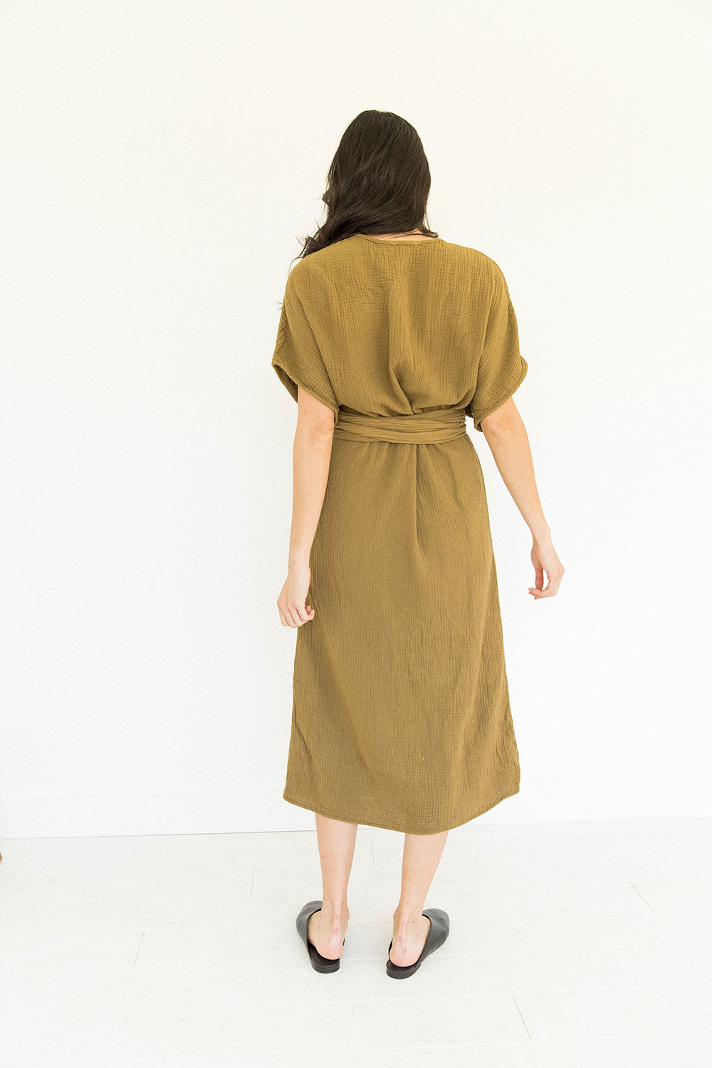 The Dolman Dress in Tapenade