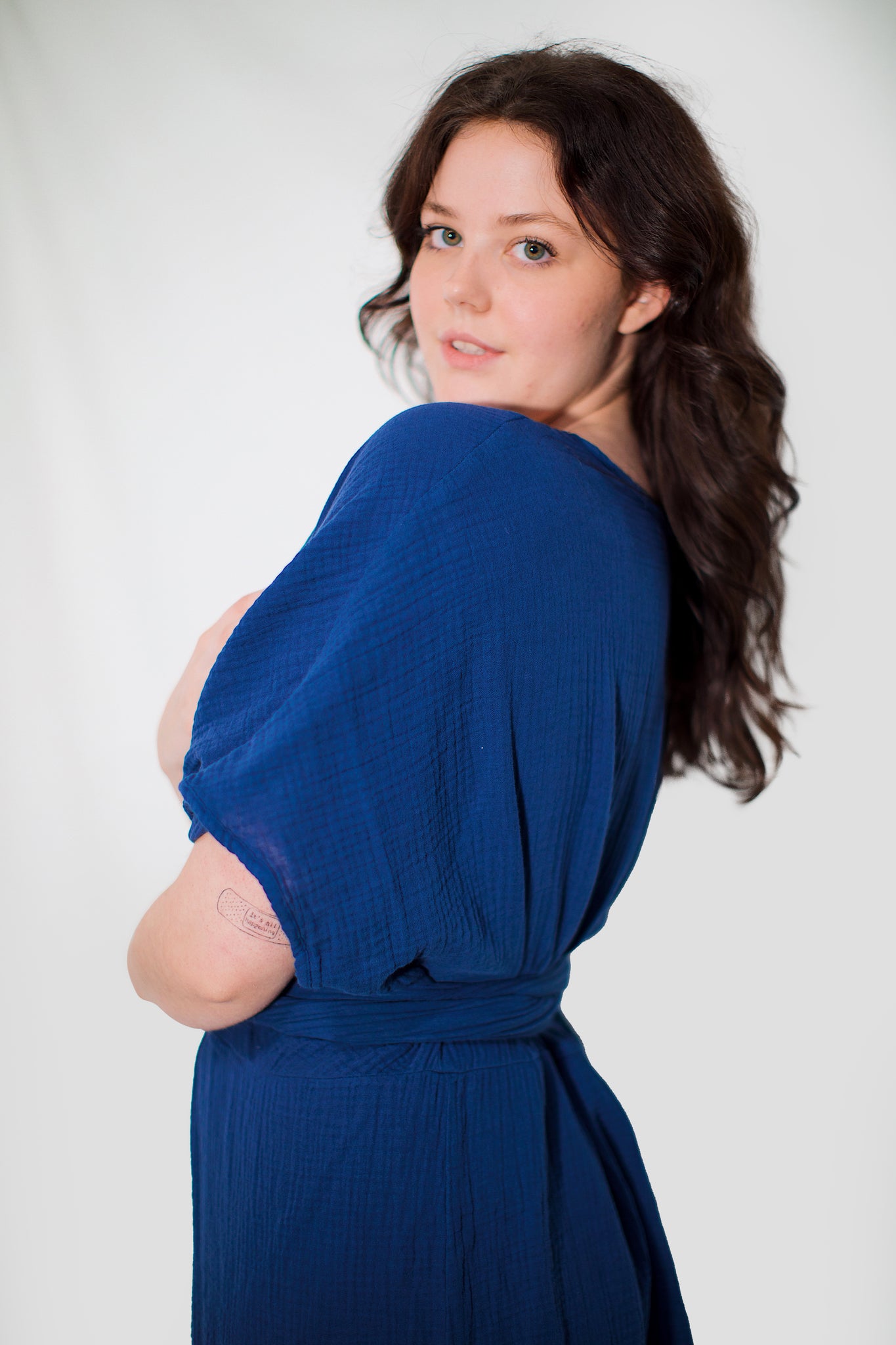 The Dolman Dress in Sapphire