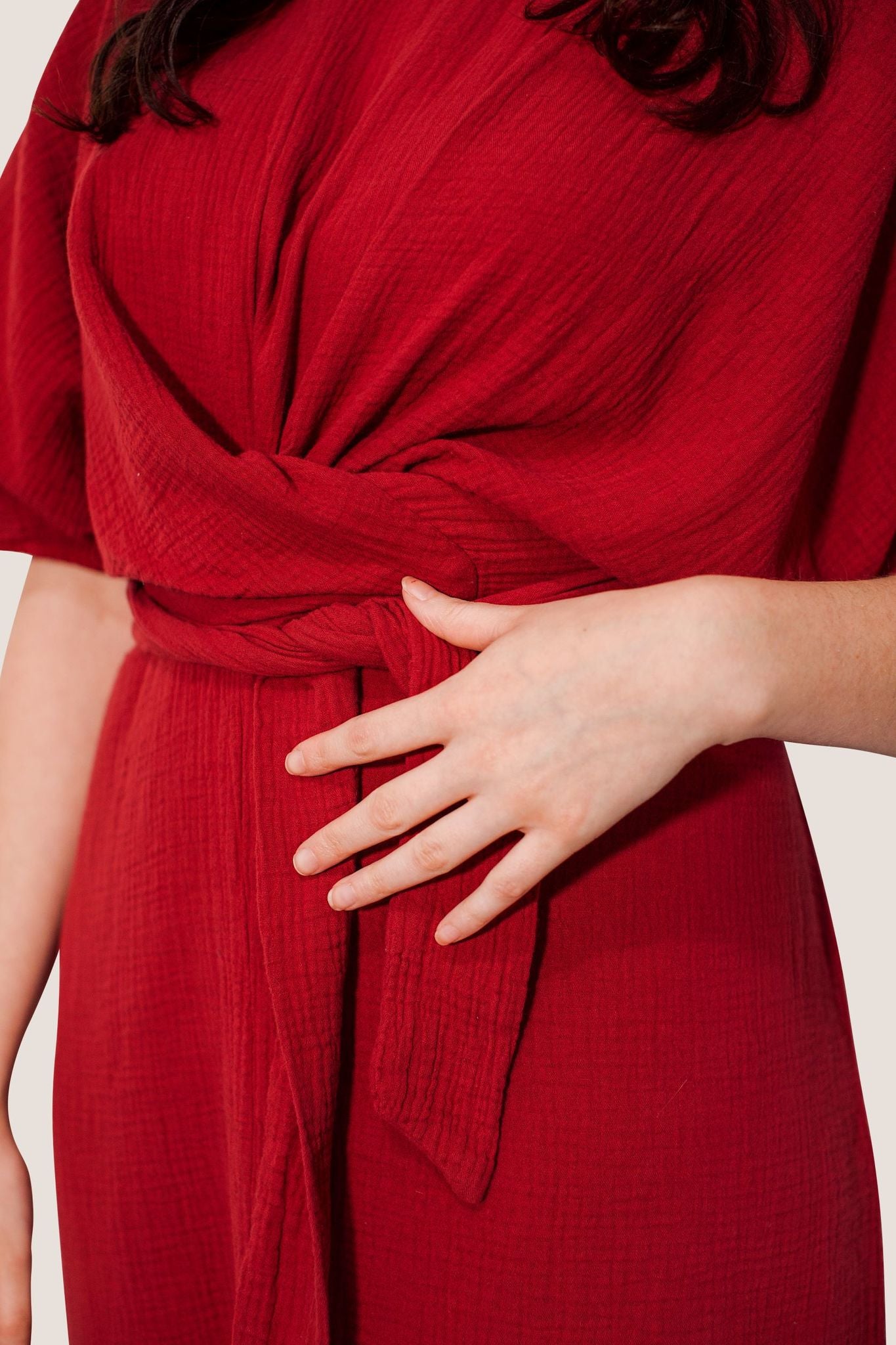 The Dolman Dress in Garnet