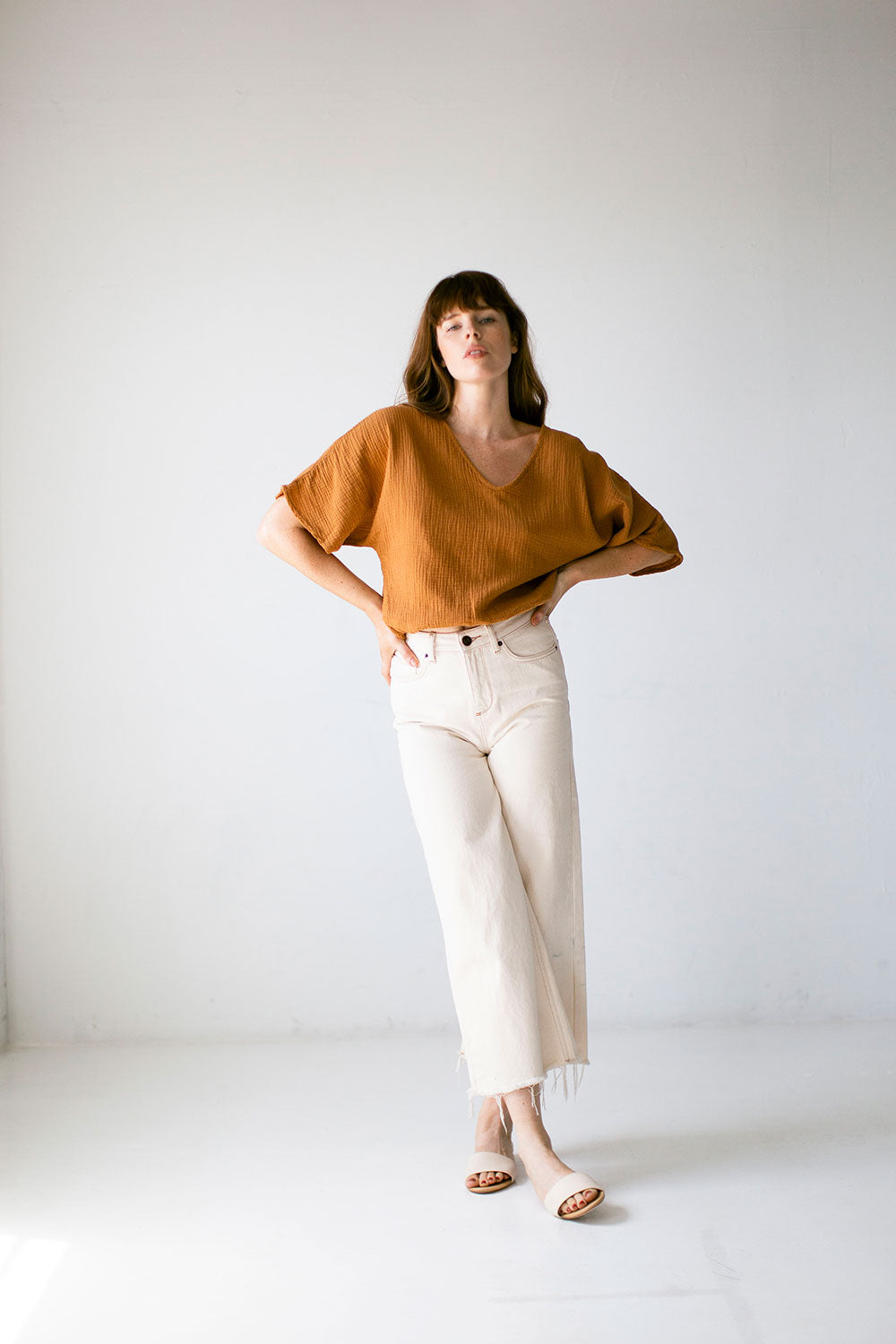 The Gauze Dolman Top in Meerkat