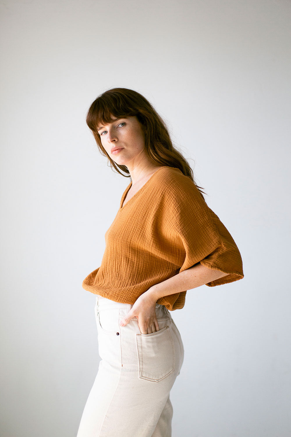 The Gauze Dolman Top in Meerkat