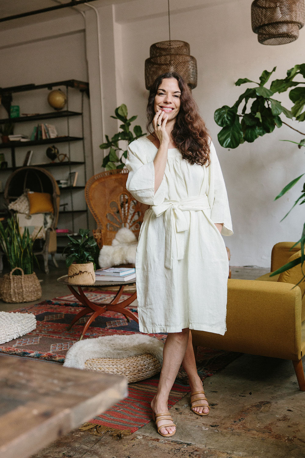 The Yoke Dress in Tofu - LAST CHANCE, FINAL SALE