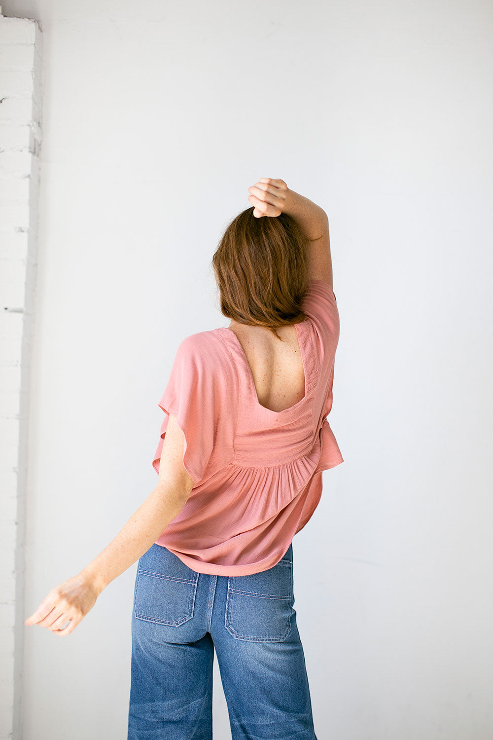 The Flutter Sleeve Top in Terra Cotta - FINAL SALE, LAST CHANCE